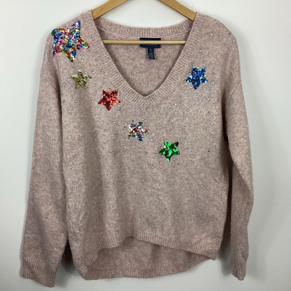 Modcloth Sparkles And Stardust Sweater Size Small